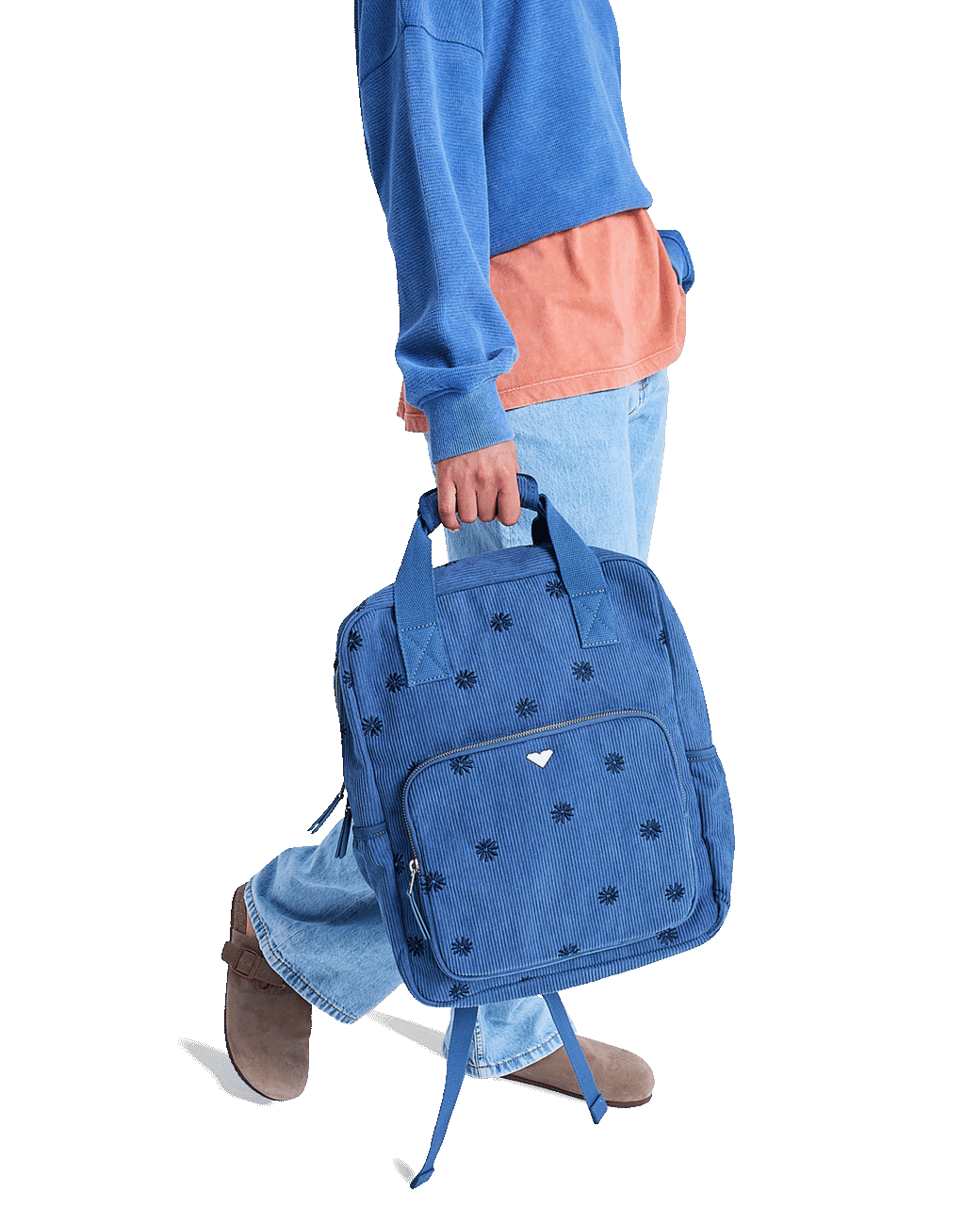 Feeling Embroidered Backpack in Dutch Blue