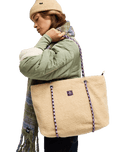 The Roxy Electric Flow Sherpa Tote Bag in Pebble