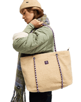 The Roxy Electric Flow Sherpa Tote Bag in Pebble