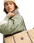 The Roxy Electric Flow Sherpa Tote Bag in Pebble