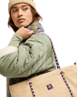 The Roxy Electric Flow Sherpa Tote Bag in Pebble