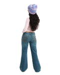 The Roxy Womens Flipside Flare Denim Jeans in Surf Wash Sandy