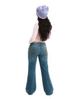 The Roxy Womens Flipside Flare Denim Jeans in Surf Wash Sandy