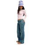 The Roxy Womens Flipside Flare Denim Jeans in Surf Wash Sandy
