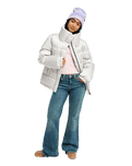 The Roxy Womens Flipside Flare Denim Jeans in Surf Wash Sandy