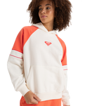 The Roxy Womens Essential Energy Blockd Hoodie in Egret
