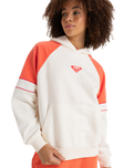The Roxy Womens Essential Energy Blockd Hoodie in Egret