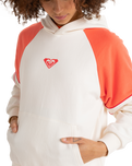 The Roxy Womens Essential Energy Blockd Hoodie in Egret