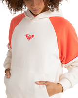 The Roxy Womens Essential Energy Blockd Hoodie in Egret