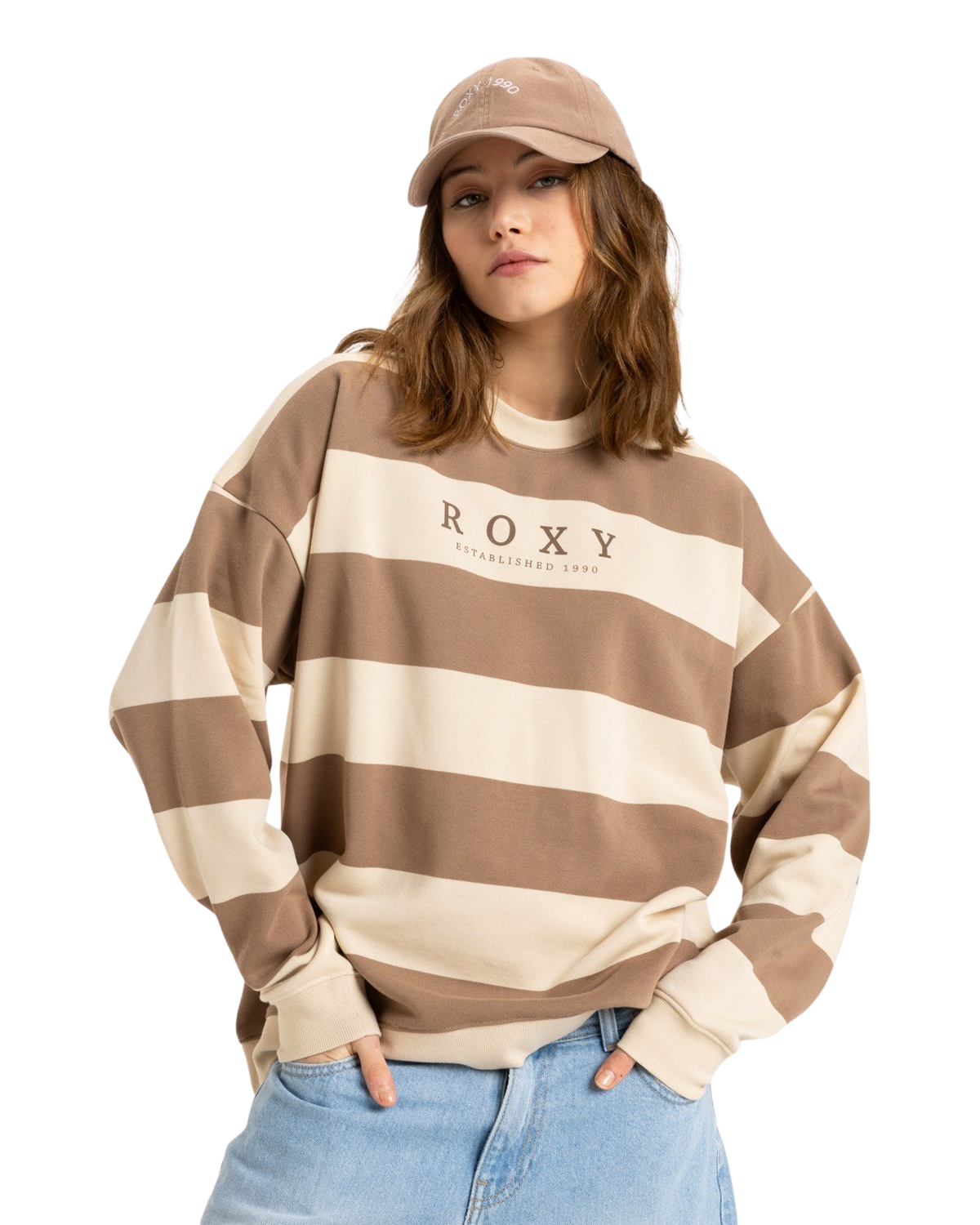 Strictly Stripes Oversized Sweatshirt in Parchement Strictly Stripes