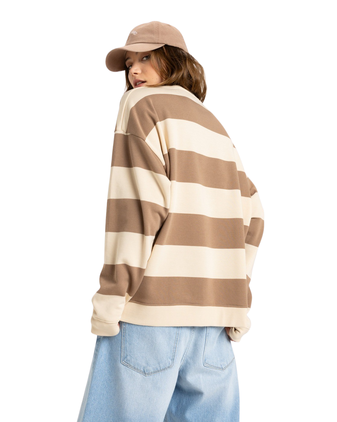 Strictly Stripes Oversized Sweatshirt in Parchement Strictly Stripes