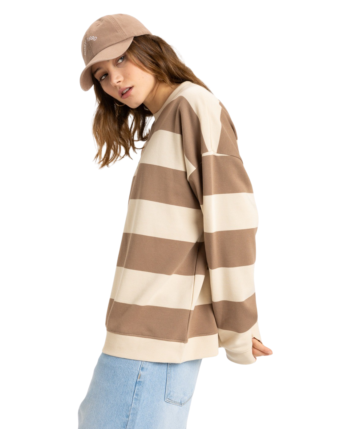 Strictly Stripes Oversized Sweatshirt in Parchement Strictly Stripes