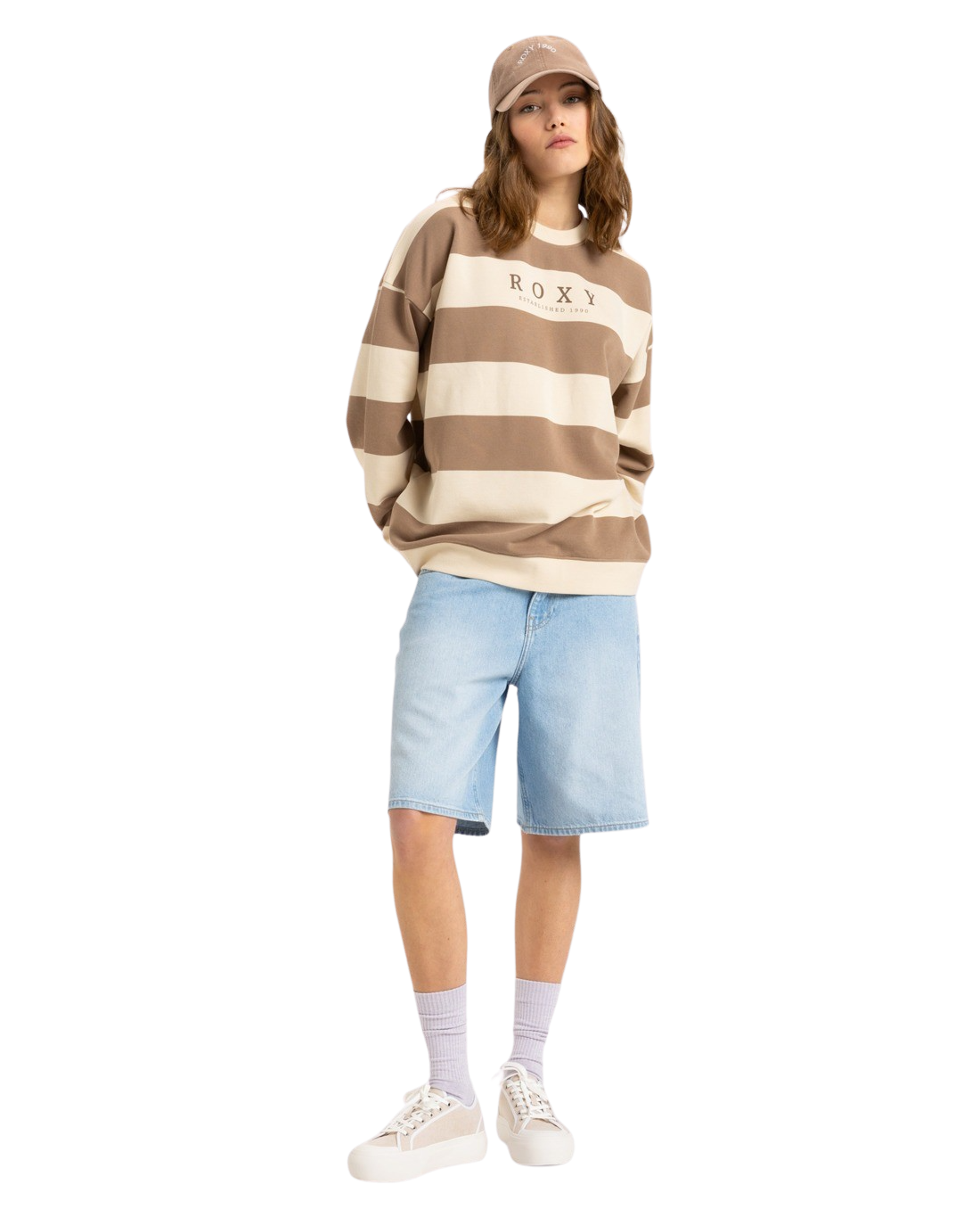 Strictly Stripes Oversized Sweatshirt in Parchement Strictly Stripes