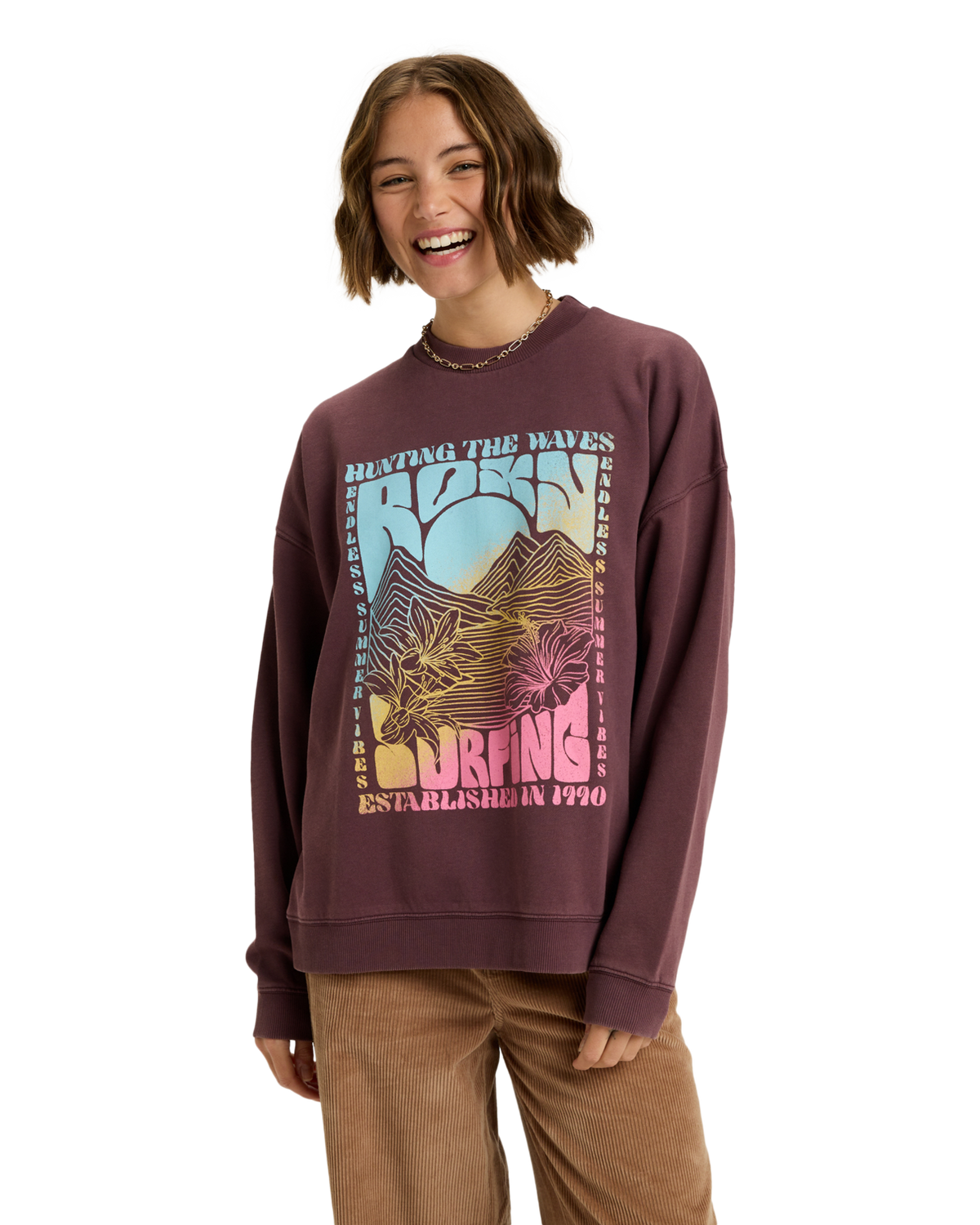 The Roxy Womens Lineup Sweatshirt in Huckleberry