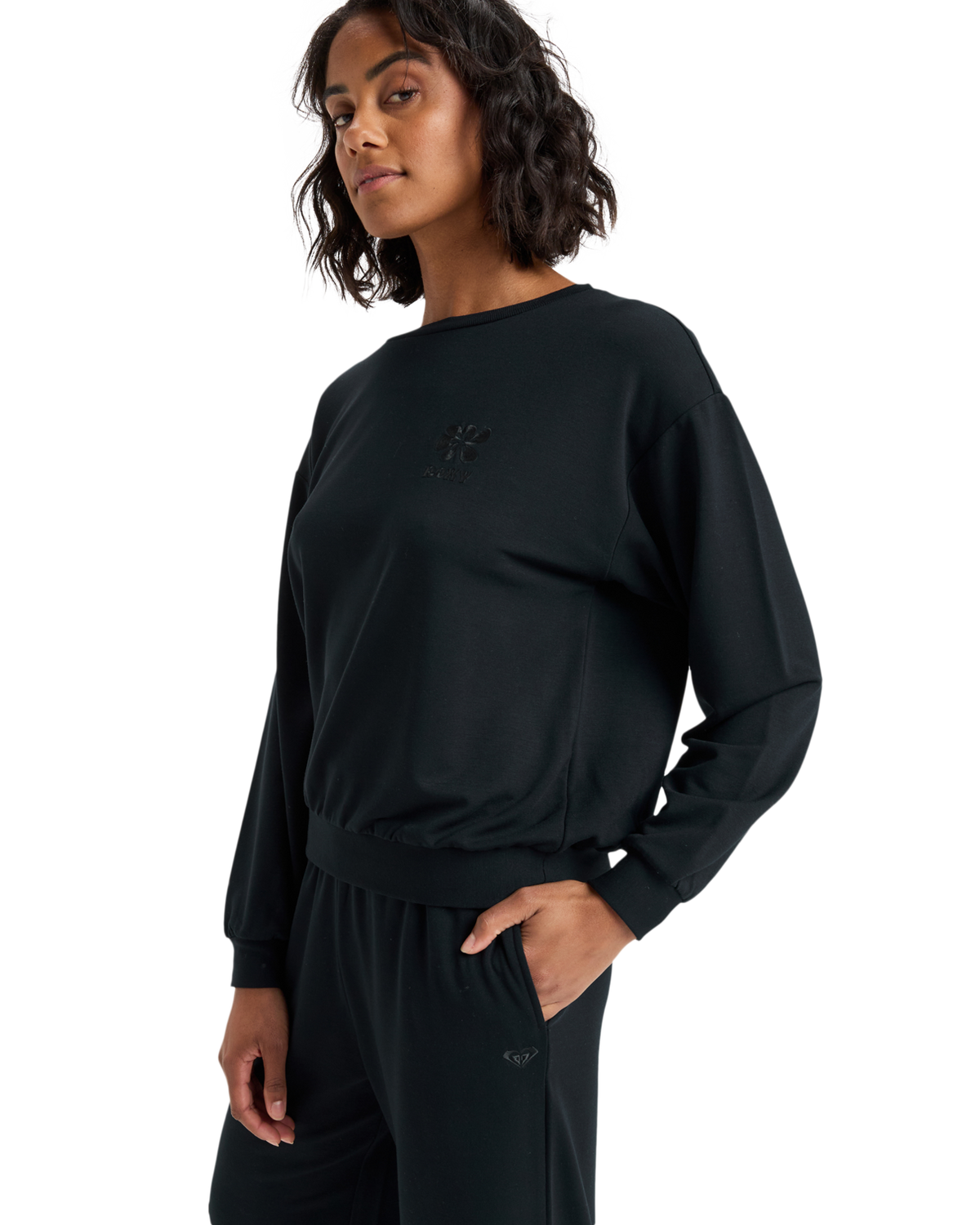 The Roxy Womens Surfing By Moonlight Sweatshirt in Anthracite