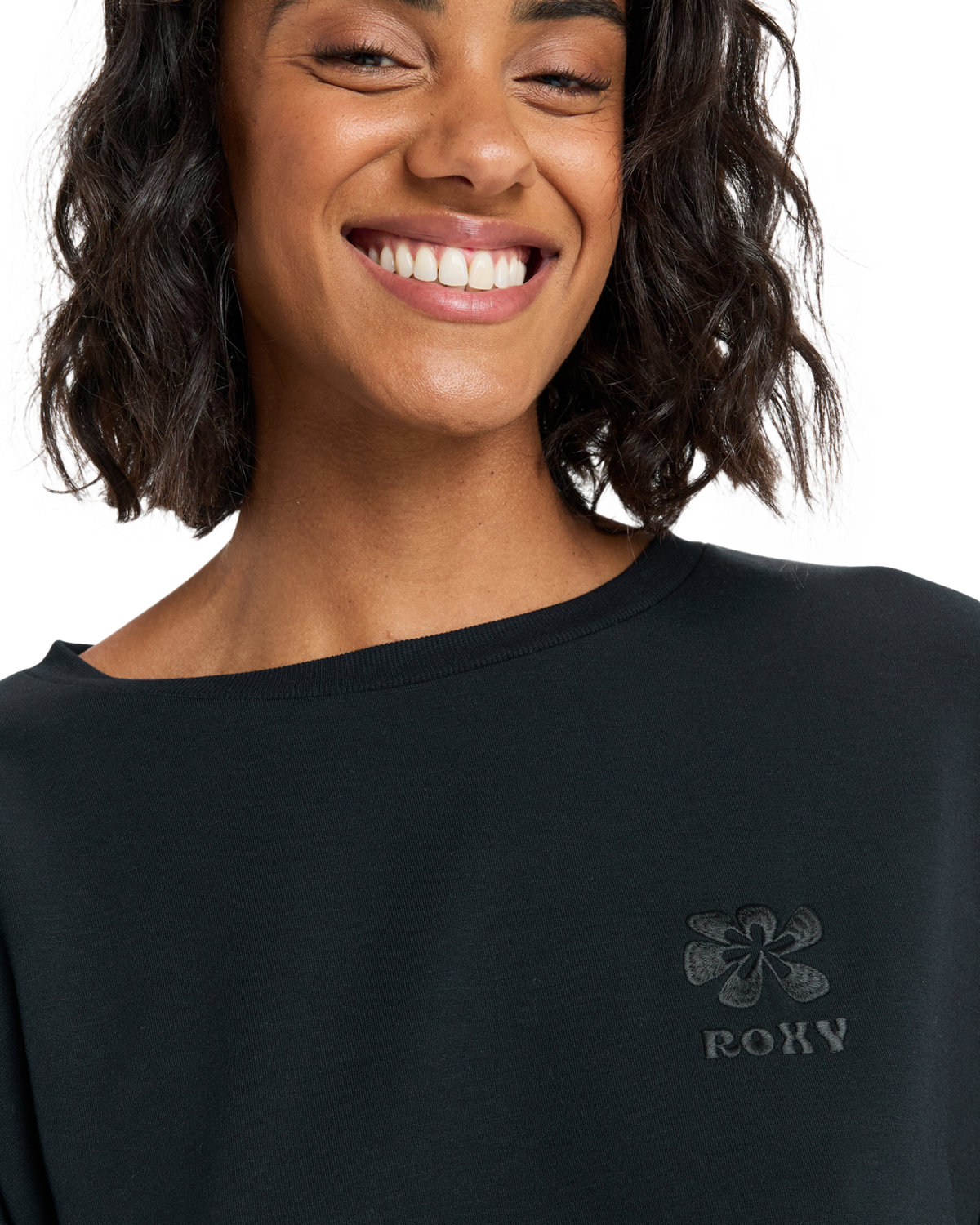 The Roxy Womens Surfing By Moonlight Sweatshirt in Anthracite