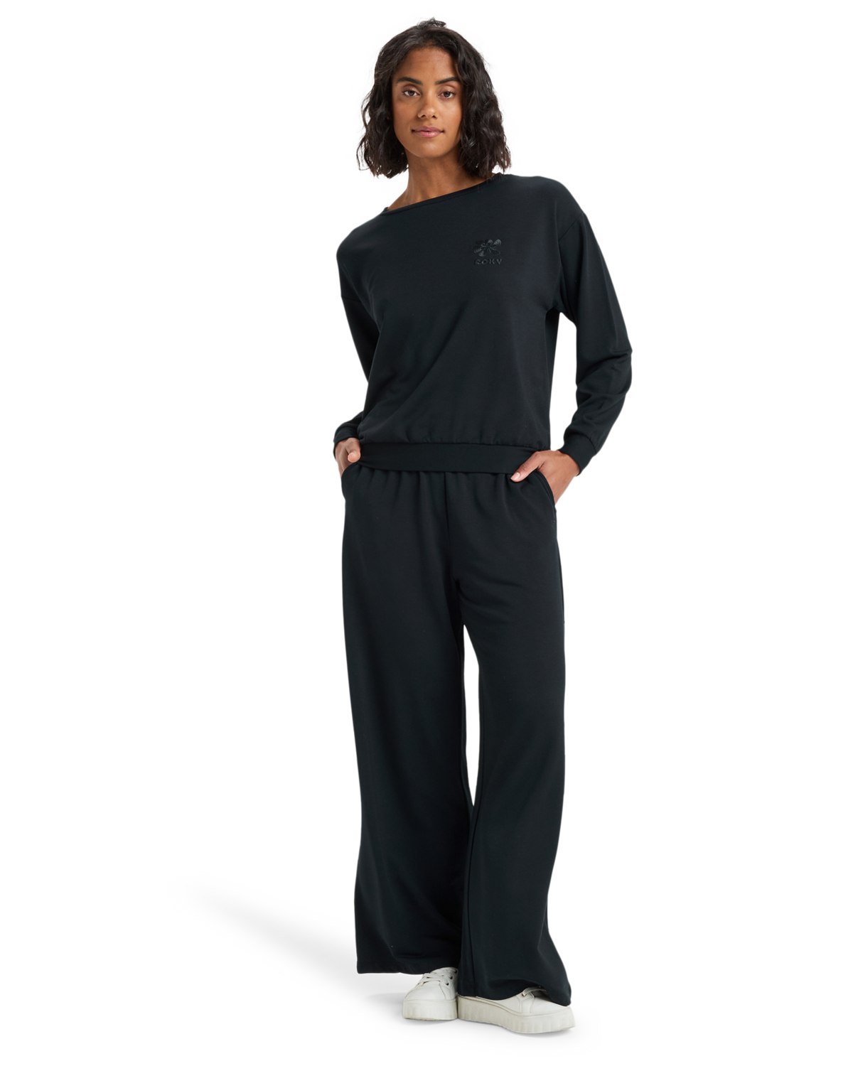 The Roxy Womens Surfing By Moonlight Sweatshirt in Anthracite