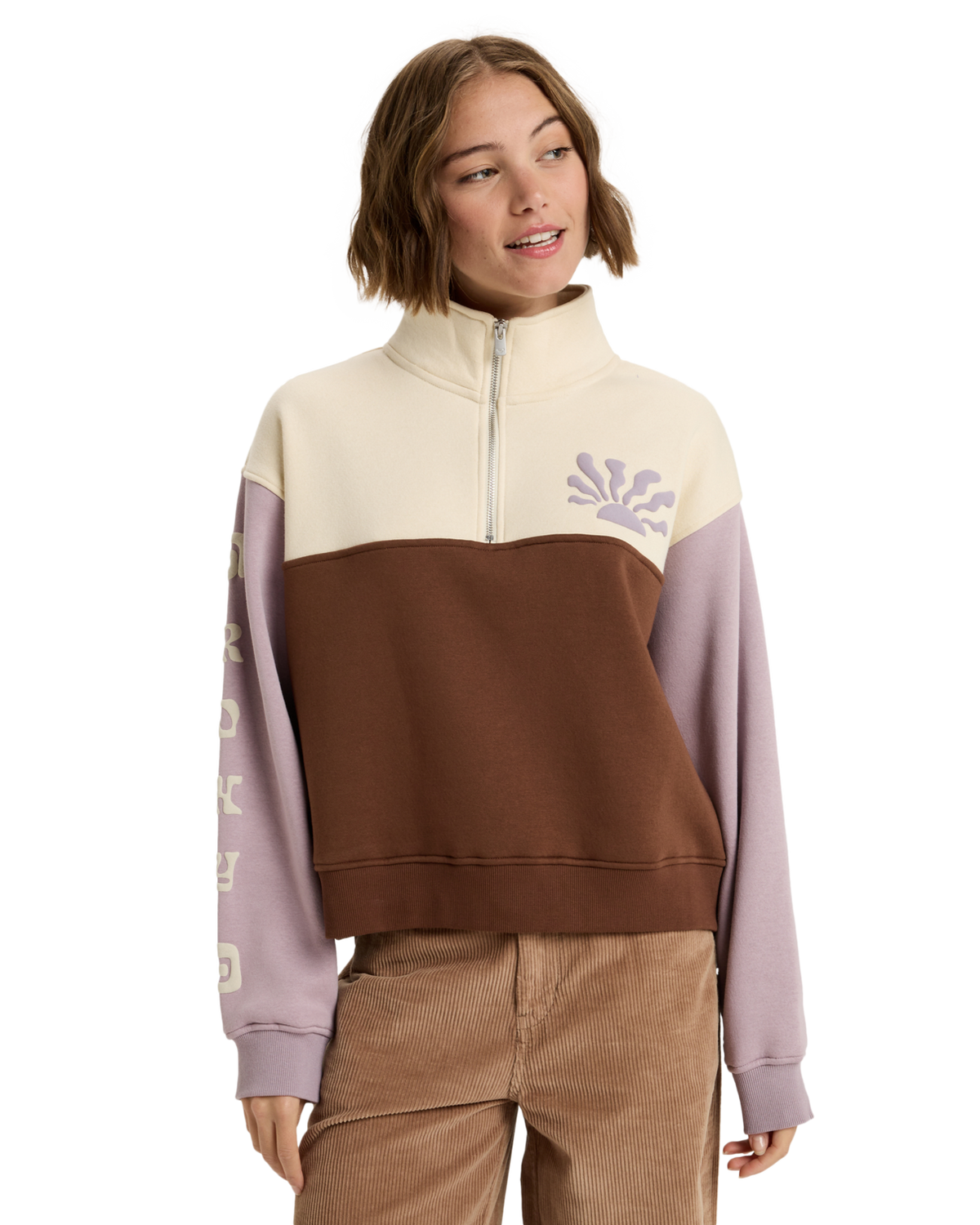 The Roxy Womens View Point Block Sweatshirt in Tiramisu