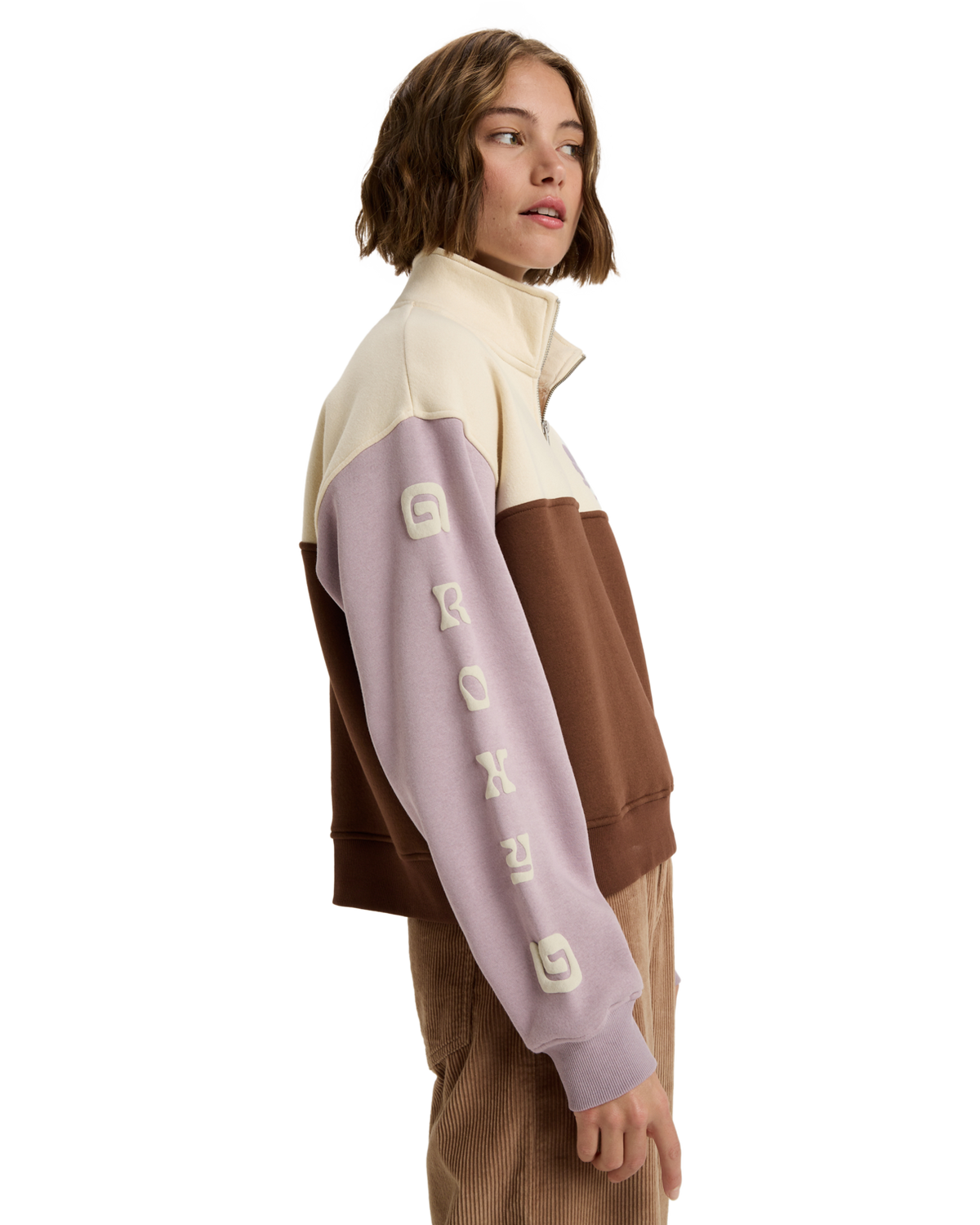 The Roxy Womens View Point Block Sweatshirt in Tiramisu