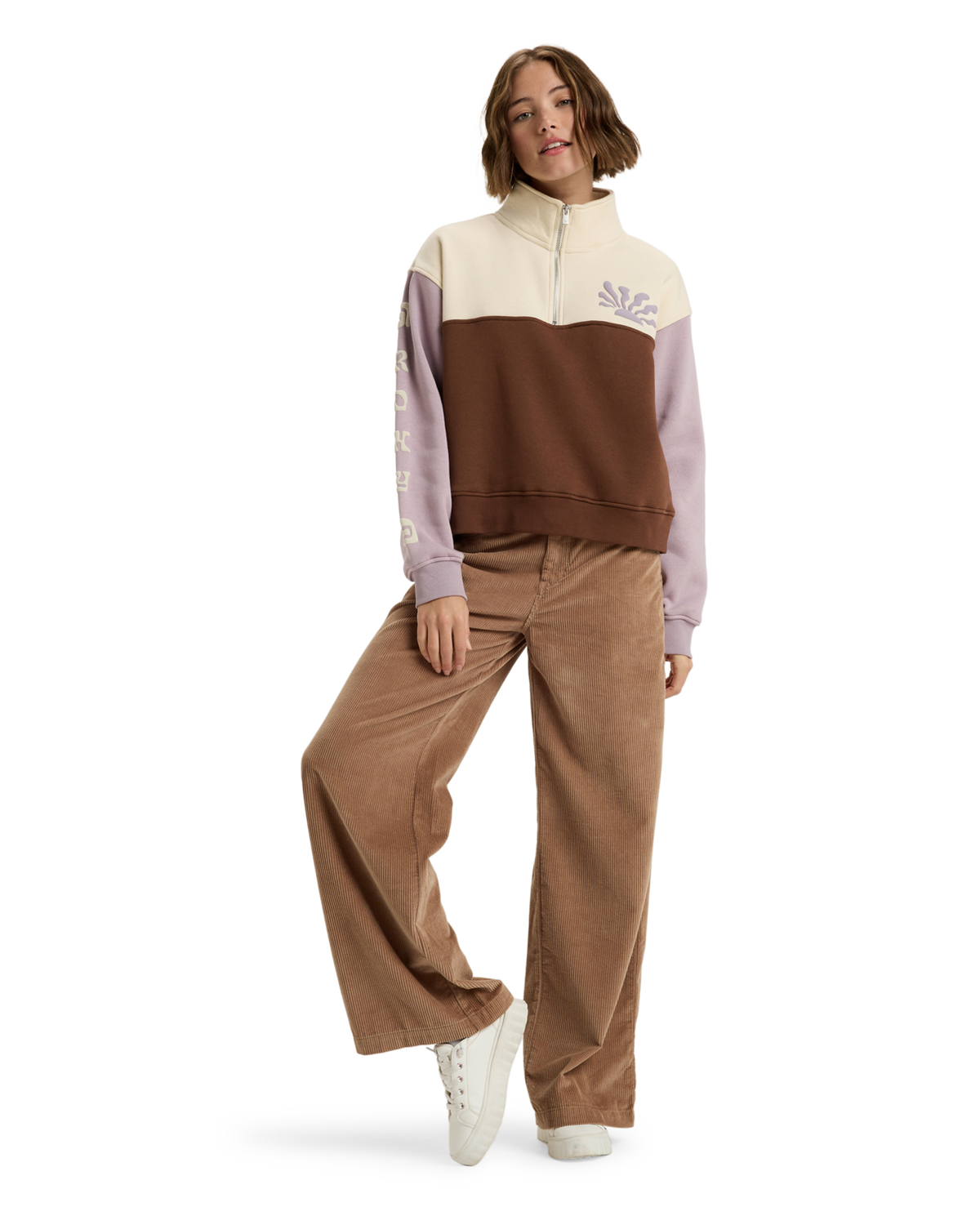 The Roxy Womens View Point Block Sweatshirt in Tiramisu