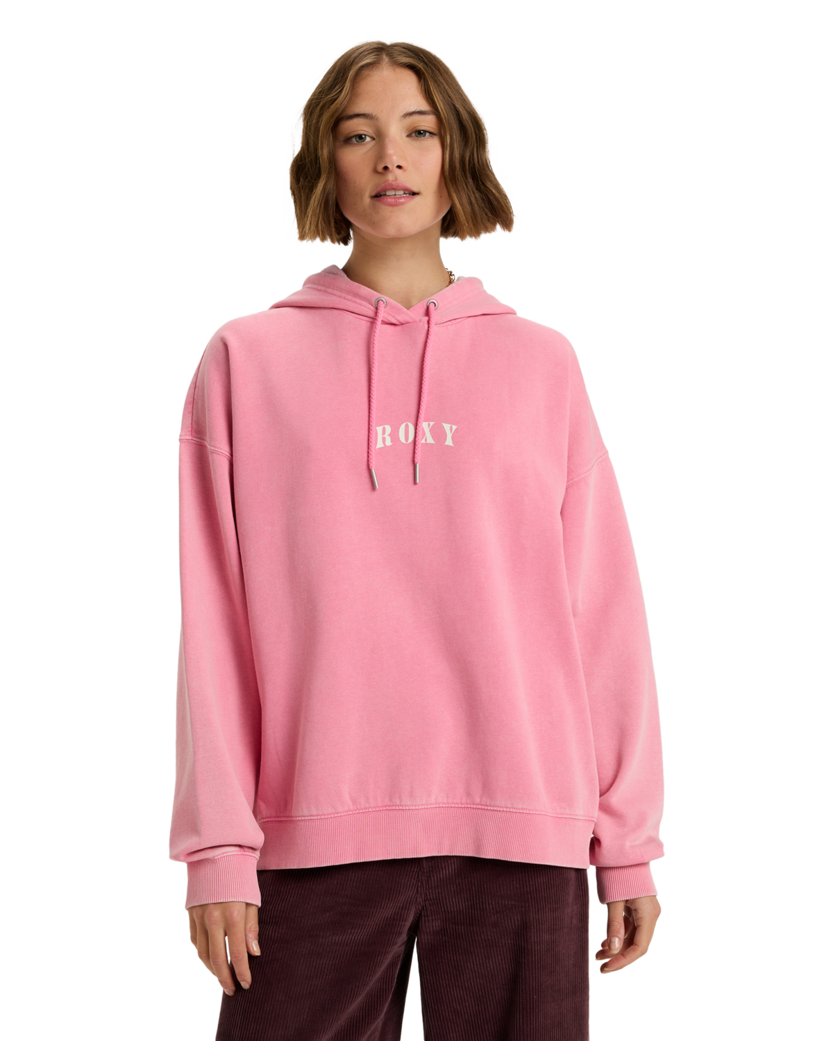 The Roxy Womens Lineup Oversized Hoodie in Pink Cosmos