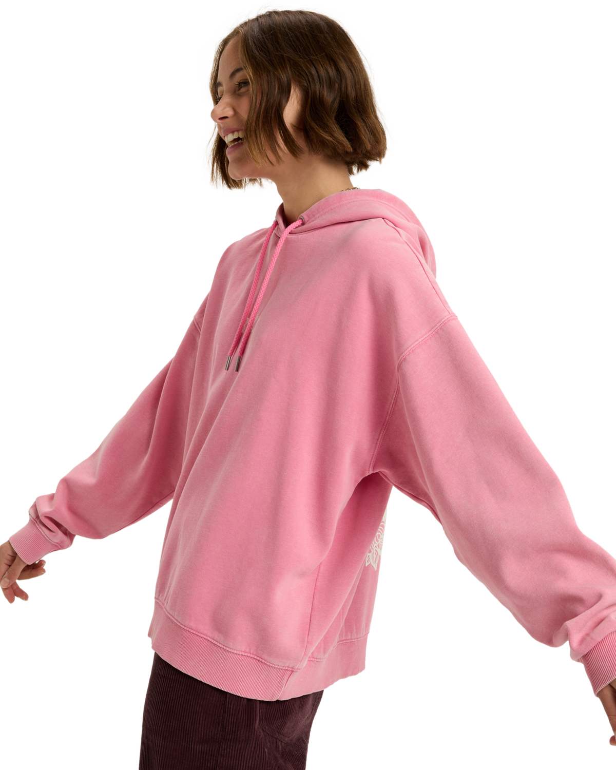 The Roxy Womens Lineup Oversized Hoodie in Pink Cosmos