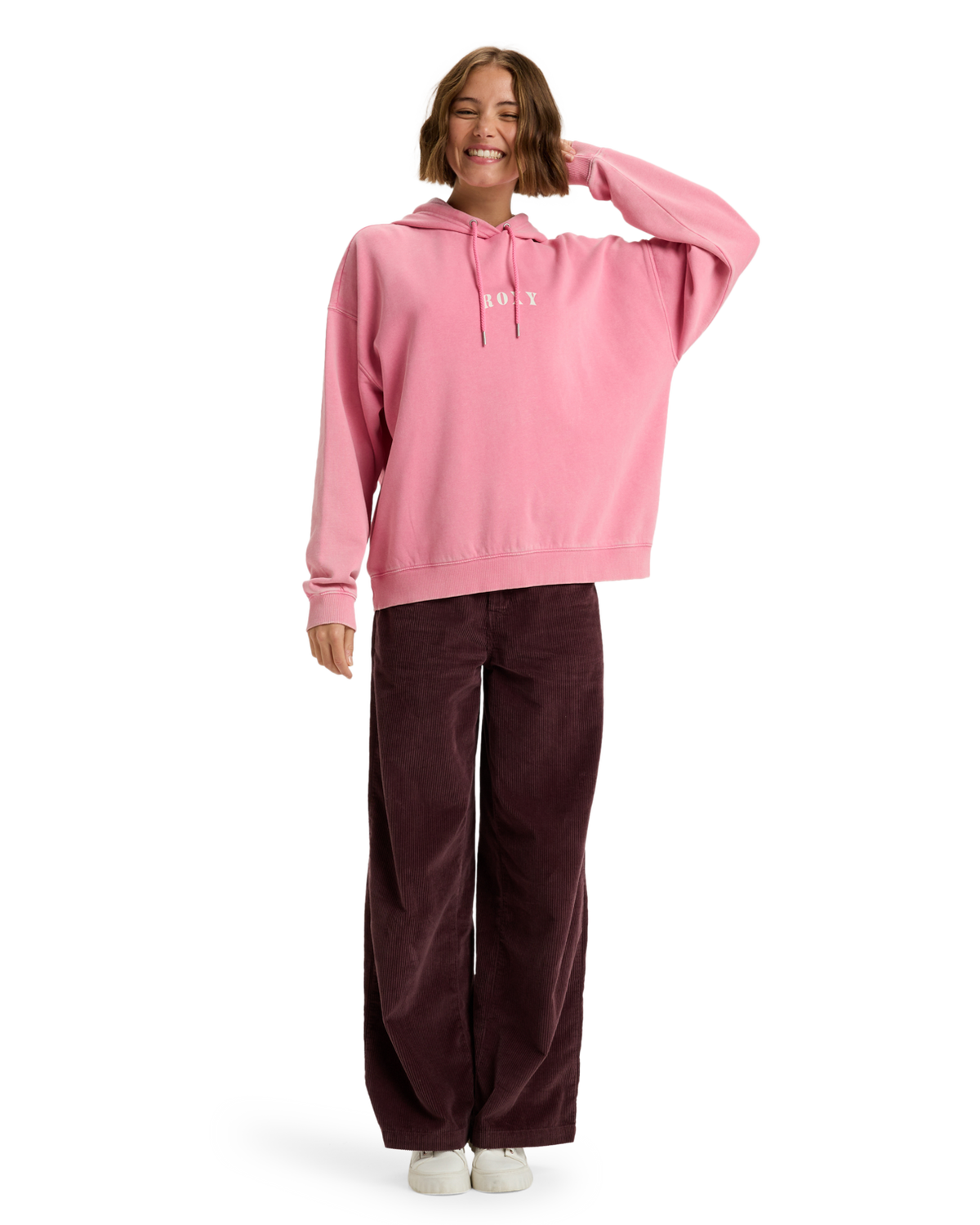 The Roxy Womens Lineup Oversized Hoodie in Pink Cosmos