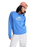 The Roxy Womens Surf Stoked Brushed Sweatshirt in Dutch Blue