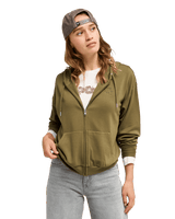 The Roxy Womens Surfing By Daylight Zip Hoodie in Winter Moss