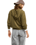The Roxy Womens Surfing By Daylight Zip Hoodie in Winter Moss