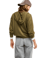 The Roxy Womens Surfing By Daylight Zip Hoodie in Winter Moss