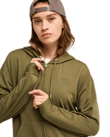 The Roxy Womens Surfing By Daylight Zip Hoodie in Winter Moss