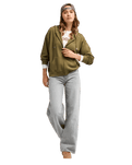 The Roxy Womens Surfing By Daylight Zip Hoodie in Winter Moss