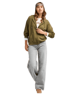 The Roxy Womens Surfing By Daylight Zip Hoodie in Winter Moss