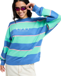 Strictly Stripes Oversized Sweatshirt in Katydid Stripy Soul
