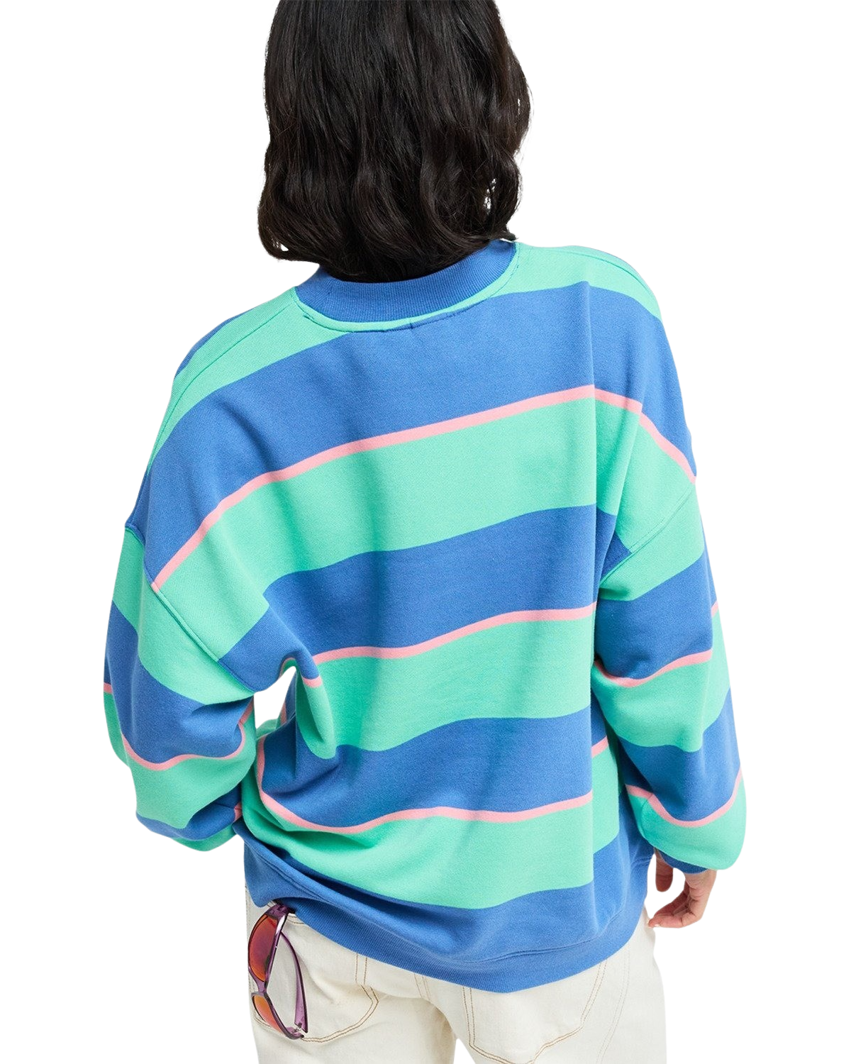 Strictly Stripes Oversized Sweatshirt in Katydid Stripy Soul