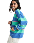 Strictly Stripes Oversized Sweatshirt in Katydid Stripy Soul