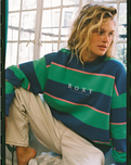 Strictly Stripes Oversized Sweatshirt in Katydid Stripy Soul