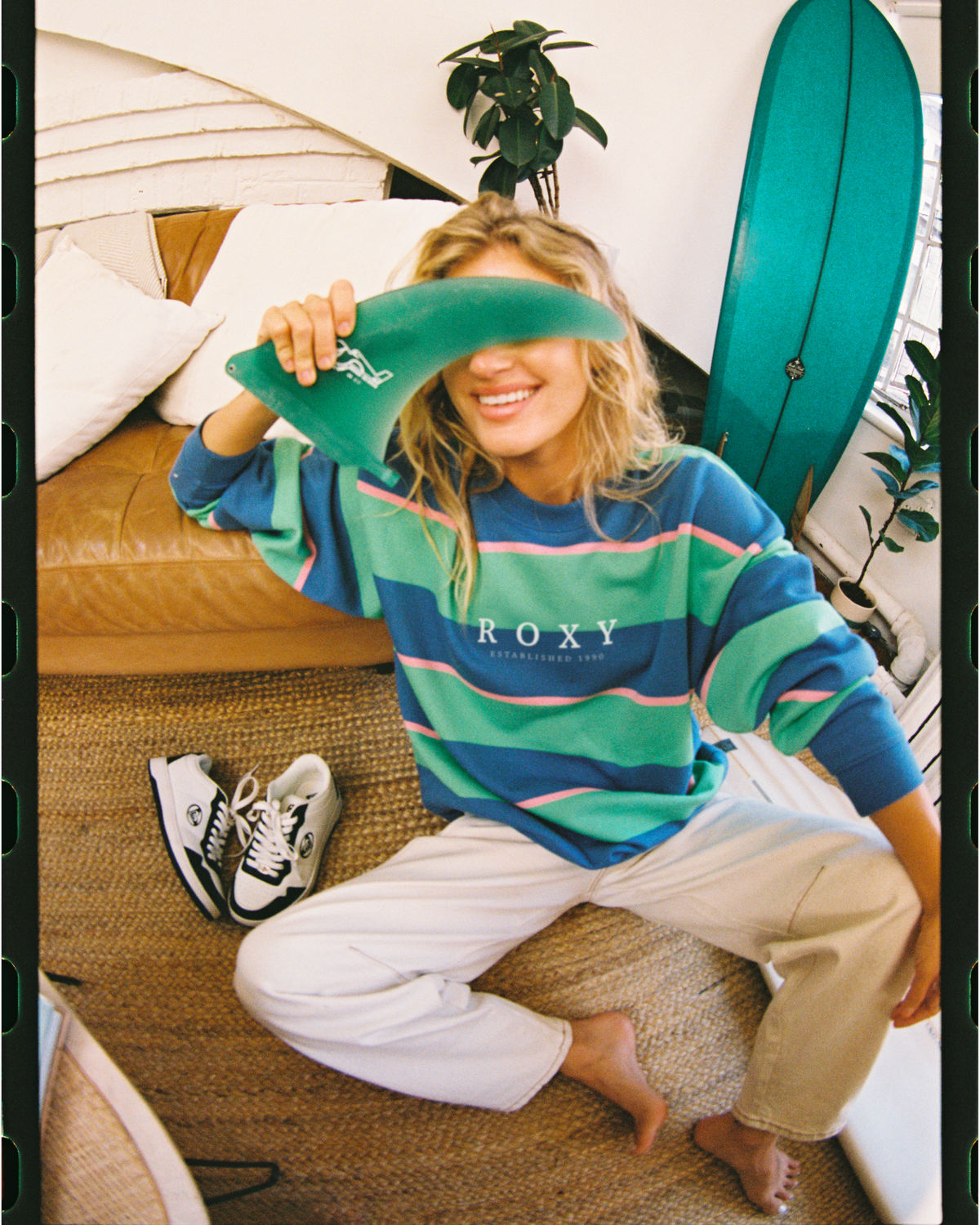 Strictly Stripes Oversized Sweatshirt in Katydid Stripy Soul