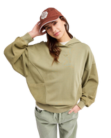 The Roxy Womens Power Of Nature Hoodie in Oil Green