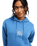 The Roxy Womens Surf Stoked Hoodie in Dutch Blue