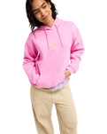 The Roxy Womens Surf Stoked Hoodie in Fuchsia Pink