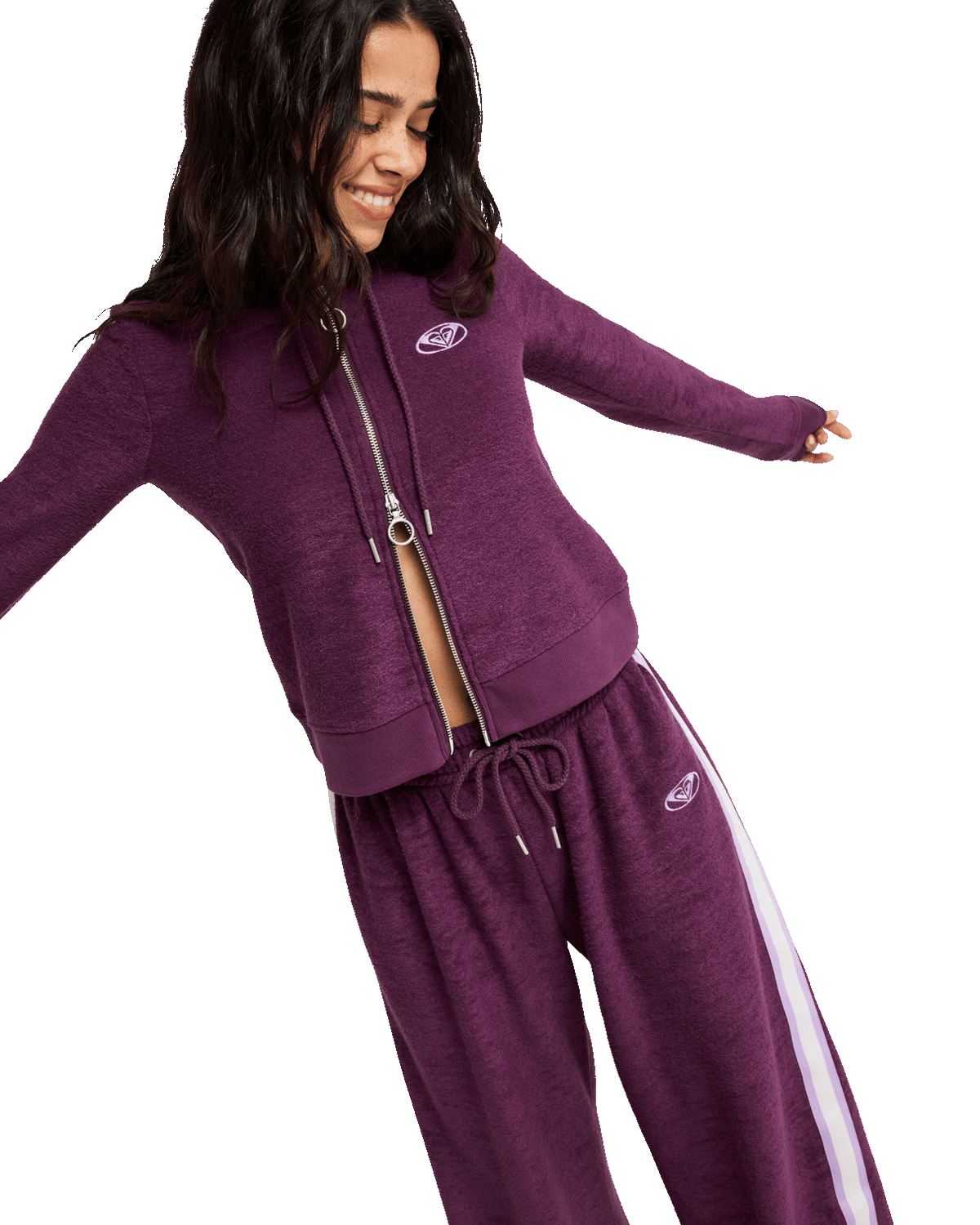 The Roxy Womens Beachy Keen Zip Hoodie in Blackberry Wine