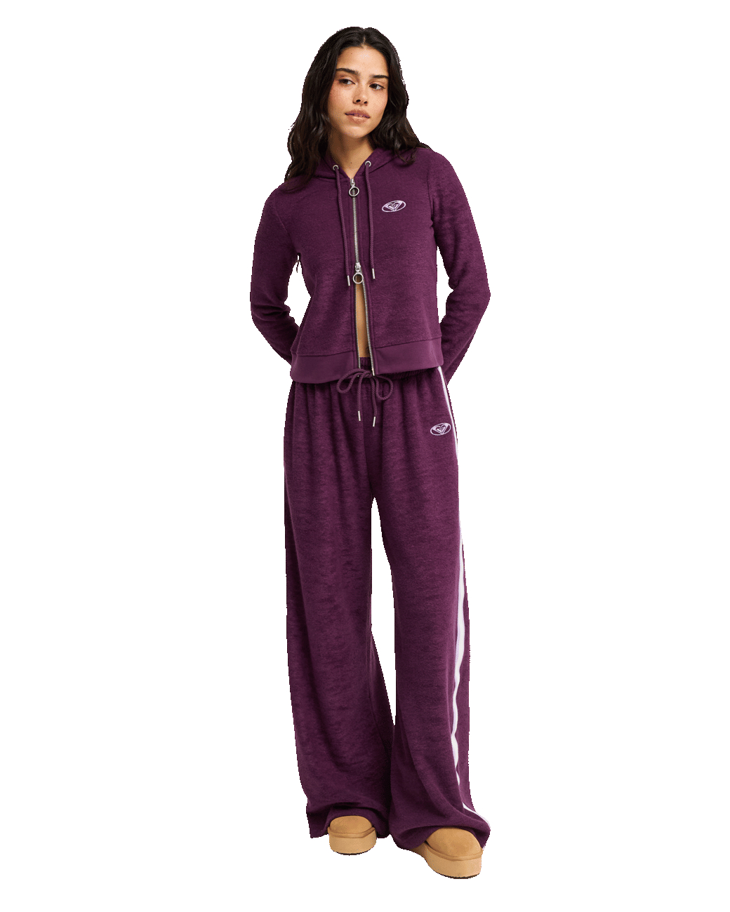 The Roxy Womens Beachy Keen Zip Hoodie in Blackberry Wine