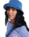 Feeling Embroidered Bucket Hat in Dutch Blue