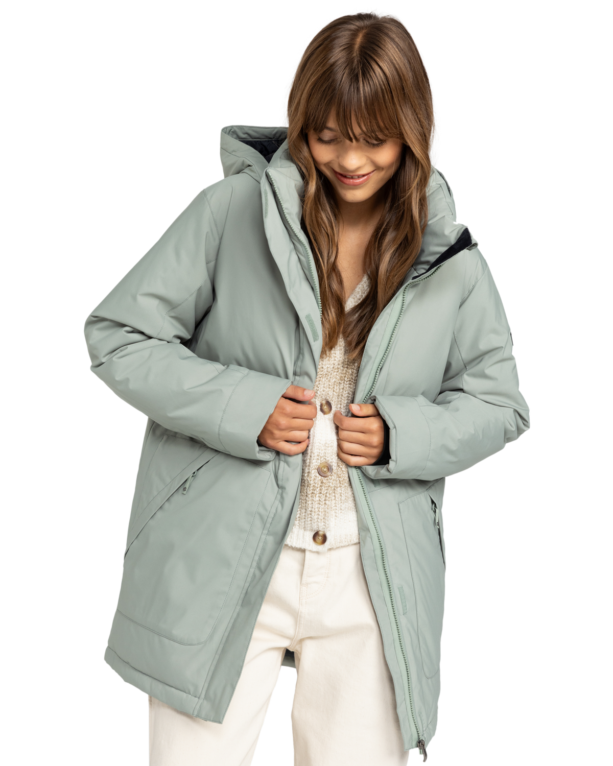 The Roxy Womens Serena Parka Jacket in Lily Pad