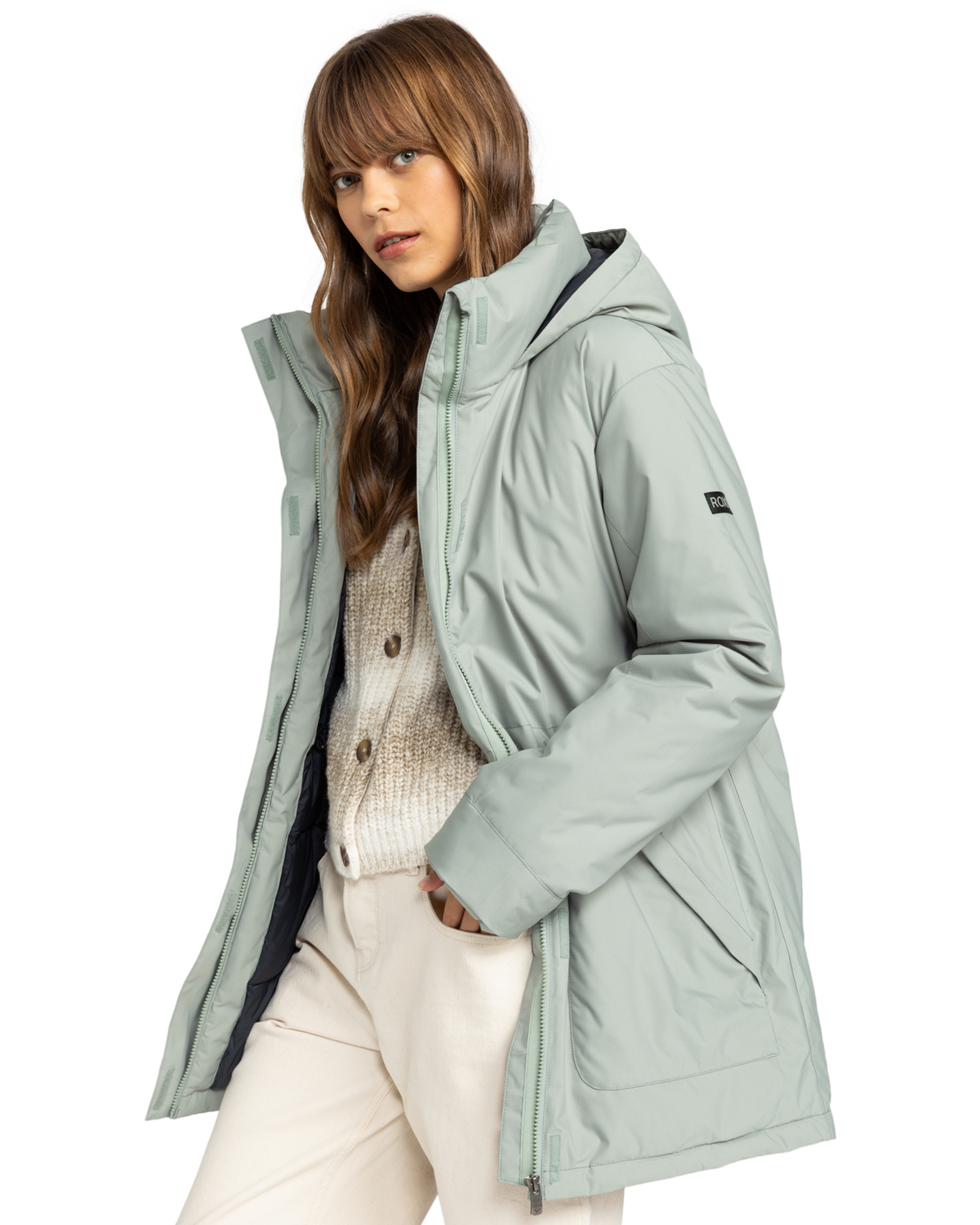 The Roxy Womens Serena Parka Jacket in Lily Pad