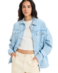 The Roxy Womens The Ocean Is Calling Jacket in Light Blue
