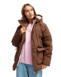 The Roxy Womens Seaside Memories Jacket in Chestut