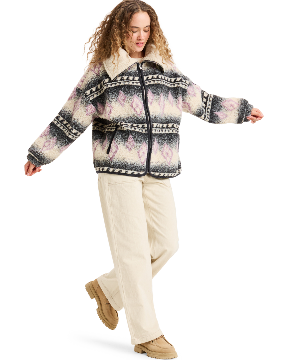 The Roxy Womens Feels Like Winter Jacket in Parchment Feel Like Winter